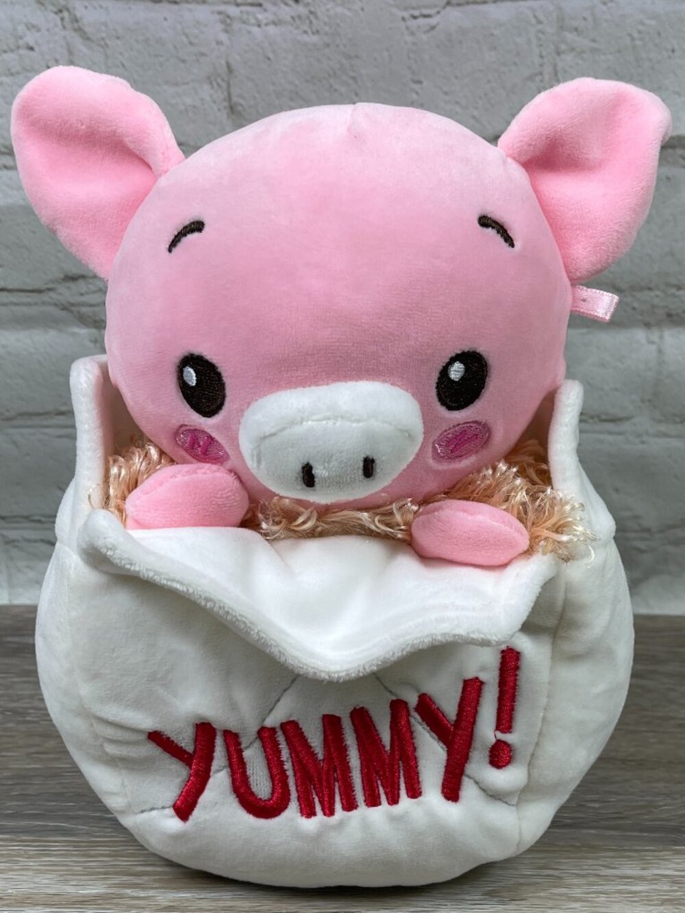 Yummy Pig in Chinese Food Take Out Box Plush 9" Pink & White Stuffed Animal